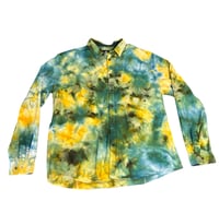 Image of XL Green/Yellow Long Sleeve Button Down