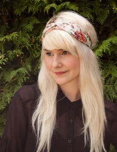 Image of Twisted Floral Headwrap - White