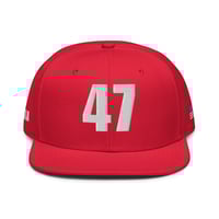 Image 1 of 47 MAGA Red on White Snapback Hat from PatriotsCo.com