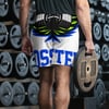 BOSSFITTED Neon Green and Blue Men's Athletic Long Shorts