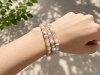 Image 2 of Pink Flower Agate Wrap Bracelet & Necklace