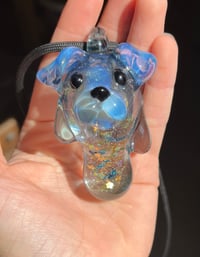 Image 1 of Blue Stardust Dream Drippy Puppy Pendant