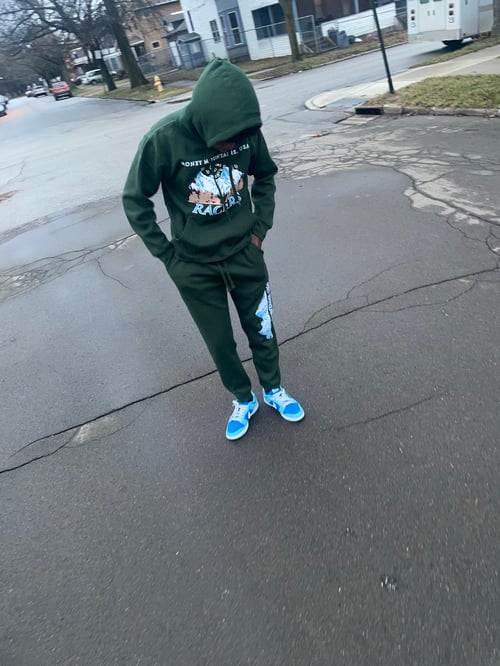 Image of Forest Green Money Mountains Sweat Suit 