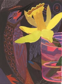 Daffodil and Northern Flicker