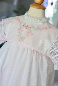 Image 5 of Size 4 Pink Swiss Dot & Hand Embroidered Dress