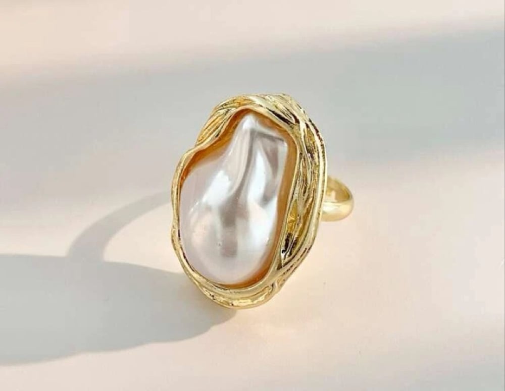 Image of “Faux Pearl Adjustable Ring”