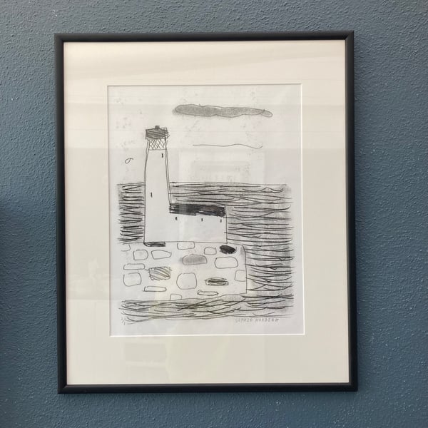 Image of Lighthouse monoprint 