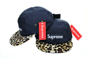 Image of Supreme Box Logo SAFARI LEOPARD Camp Cap 5 panel hat 