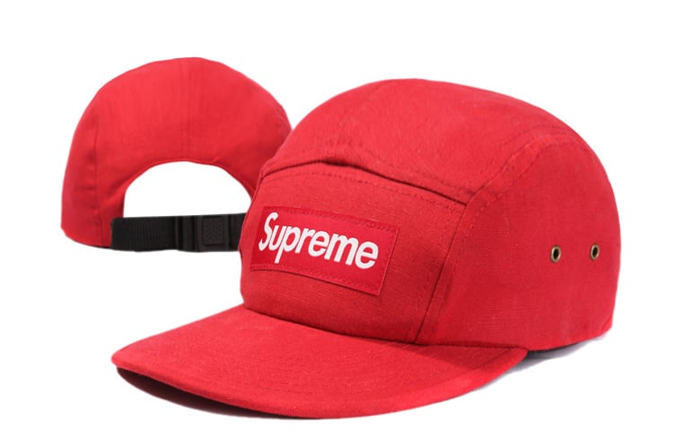 KY Fashions — Supreme Box Logo RED Camp Cap 5 Panel
