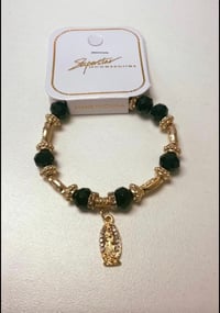 Image 1 of Stone Breaded Guadalupe Bracelet Black/gold