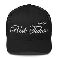 Image 1 of Risk Taker Embroidered Trucker Cap with mesh back