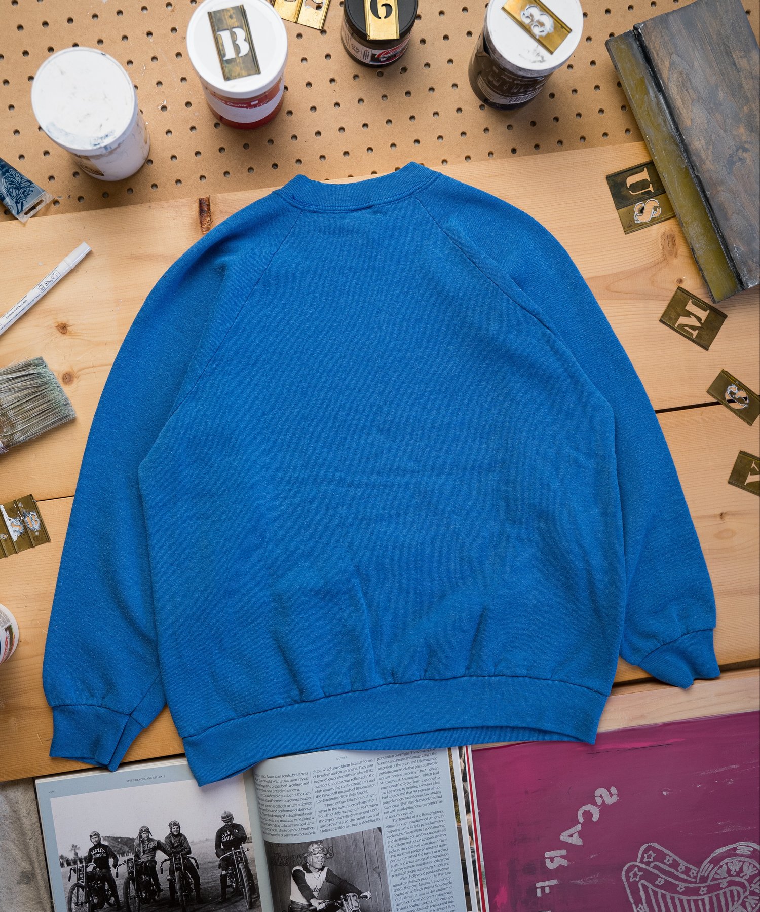 Image of Motor Club Raglan (medium)- Royal Blue