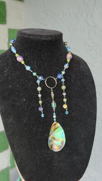 Image 3 of Iridescent Abalone Pendant necklace