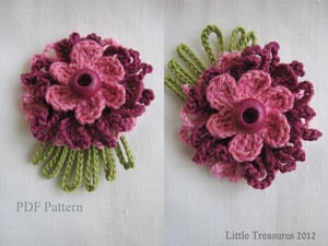 Image of PDF Pattern for Crocheted Flowers - Sunny flowers pattern, photo tutorial