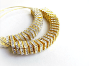 Image of Gold/Clear 1937 Bling Hoops