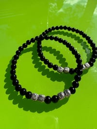 Image 1 of Paul Weller 66 Inspired Black Onyx And Sterling Silver Bracelet