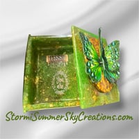 Image 2 of Green and Gold Book Prayer Box