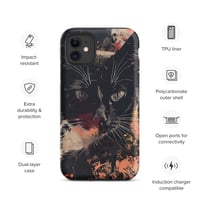 Image 3 of Beautiful Black Cat Face Splatter Painting Tough Case for iPhone®