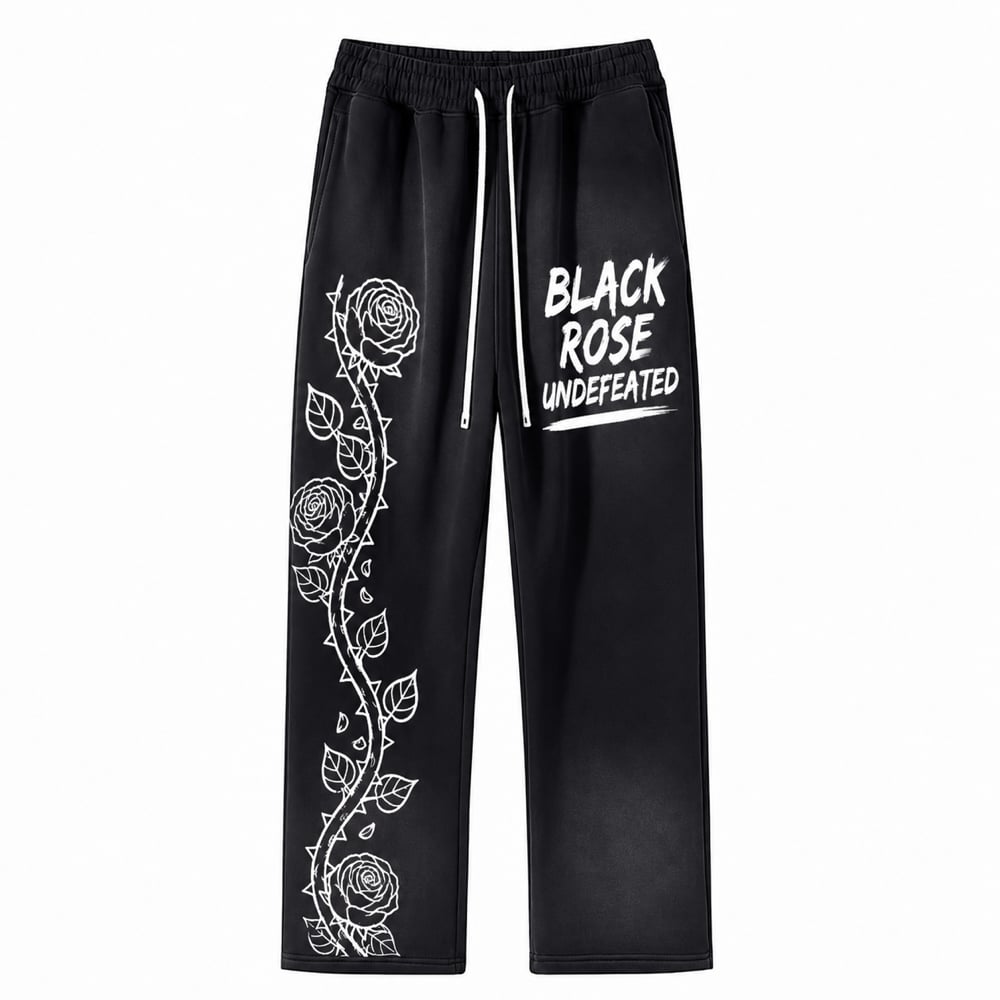 Image of ROSE VINE PANTS (BLACK)