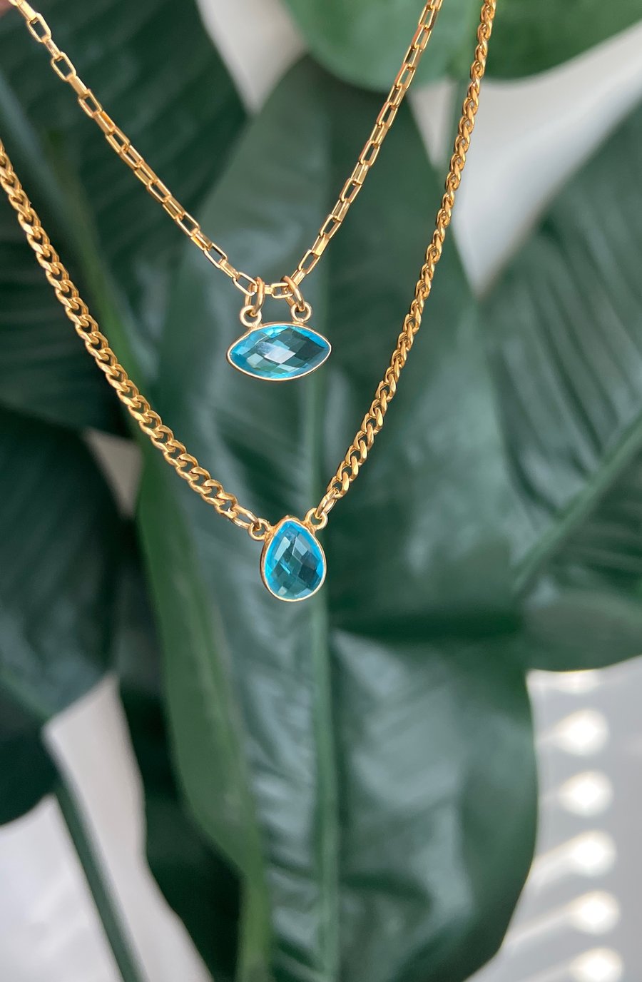 Image of BLUEY • Blue Topaz Necklace Set