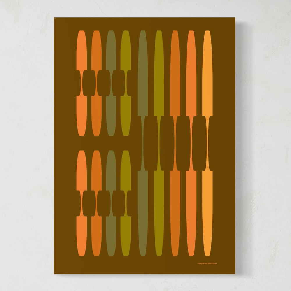 Image of 'Partition' in Green & Orange 250gsm Matt Art Print