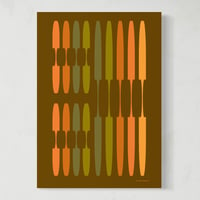 Image 1 of 'Partition' in Green & Orange 250gsm Matt Art Print