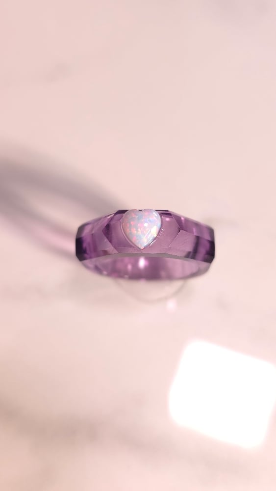 Image of Amethyst Opal Heart Signet