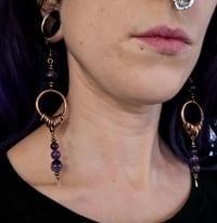Image 3 of Amethyst small hoops 
