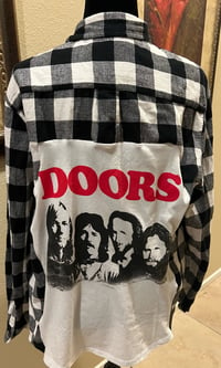 Vintage White/Black Flannel Shirt The Doors