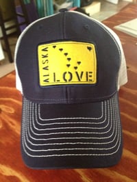 Alaska Love Trucker Hat- Navy/Gold