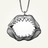 Shark Jaw Necklace, Sterling Silver