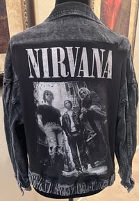 Image 1 of Vintage Black Cordoroy Bomber Jacket Nirvana