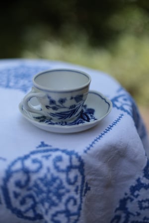 Image of Espressotasse, Zwiebelmuster mit Untertasse 