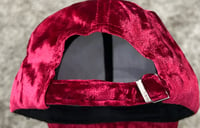 Image 2 of Cranberry Velvet Baseball Hat Silver Horse Head