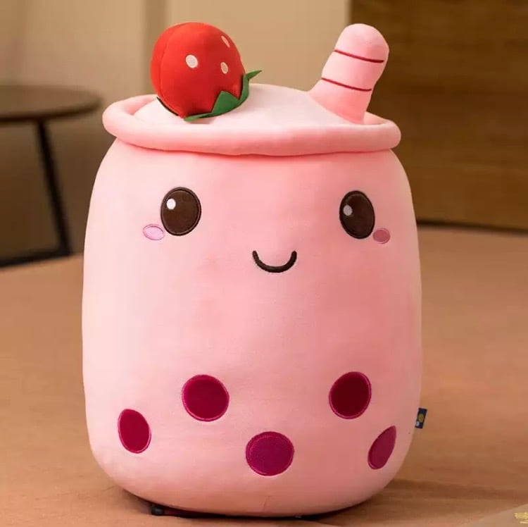 Image of Cute Boba Tea Plushie (Pink)