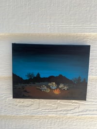 Lonely fire 12”x9” acrylic on canvas 