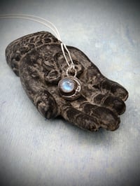 Image 6 of Maiden Moon Pendants - Handmade Sterling Silver Moon Pendants Set With Rainbow Moonstone