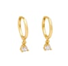 Demi Drop Zirconia Huggie Hoop Earring 