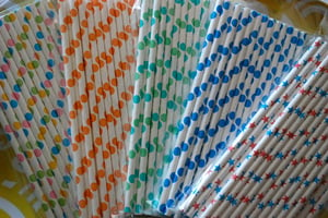 Image of Polka Dot Paper Straws