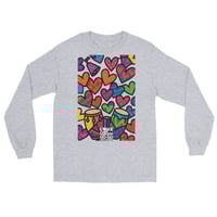 Image 1 of LOVEDCGOGO "LOVE HEARTS CRANK" Light Men’s Long Sleeve Shirt