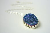 Image of Sterling silver blue druzy necklace