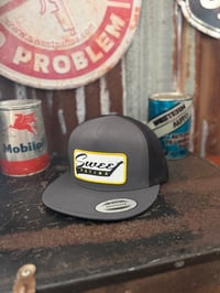 Image 1 of Charcoal/ Yellow Retro Script Hat