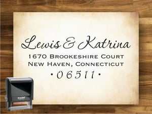 Image of Calligraphy Script Return Address Stamp - Custom - SELF INKING - DD-002