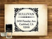 Image of Deco Border Last Name Return Address Stamp - Custom - SELF INKING - JB-105