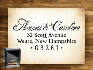 Image of Tree Branch Calligraphy Return Address Stamp - Custom - SELF INKING - DD-020