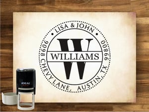 Image of Custom Monogram Return Address Stamp - Bead - SELF INKING - BH-101