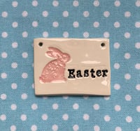 Image 6 of Ceramic Easter Tile with easter bunny decoration