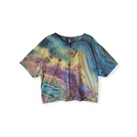 Image 1 of XL Crop Tee in Rustic Rainbow Geode Ice Dye
