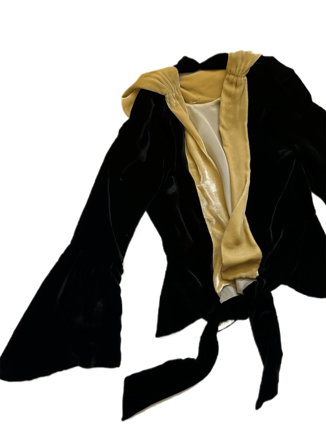 20s silk velvet draped jacket