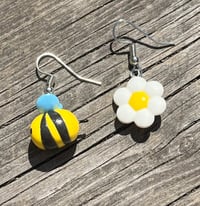 Image 1 of Bee and flower earrings